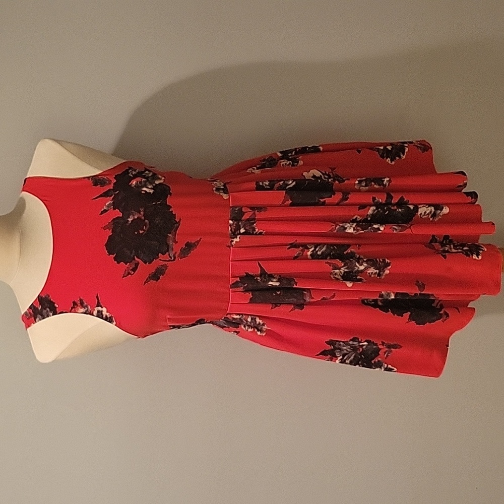 Free People Flutterby Red Pleated Dress SZ 2 - Picture 2 of 7